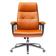 © tzu - High back office chair with an orange leather seat