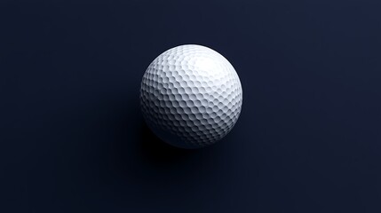 Canvas Print - Perfectly rendered golf ball centered on a seamless dark blue background