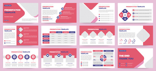 Wall Mural - modern presentation slide templates. infographic elements template set for web, print, annual report