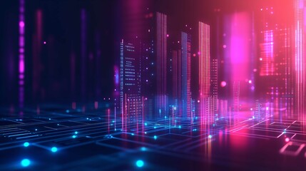 Vector Abstract Background with Technology Circuit Design