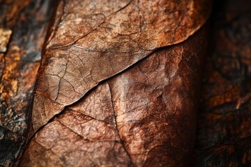 Poster - Close-up of dried tobacco leaves, showing texture and color variations.