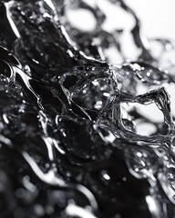 Fototapete - Abstract close-up of dark liquid, showing texture and flow.