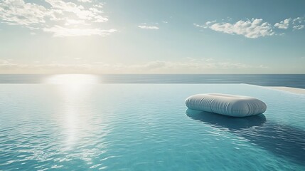 Wall Mural - pool raft floating gently in a calm swimming pool on a sunny day
