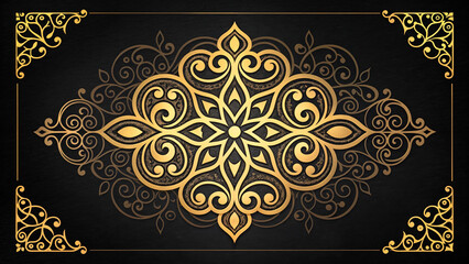 gold pattern on black background