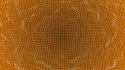 Orange color multiple circular dots wiggling 3d gradient design Loop-able technology background