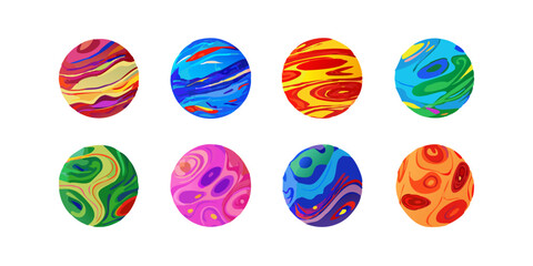 Wall Mural - abstract planet in vector style with vibrant details and modern aesthetics.