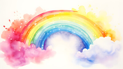 Wall Mural - Digital rainbow colors watercolor curves abstract graphic poster background