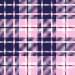 plaid tartan seamless repeat pattern. This is a pink navy blue white checkered plaid vector illustration. Design for decorative,wallpaper,shirts,clothing,tablecloths,wrapping,textile,fabric,texture