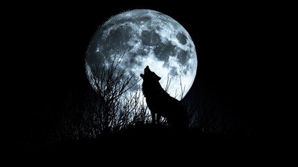  Wolf Howling at the Full Moon