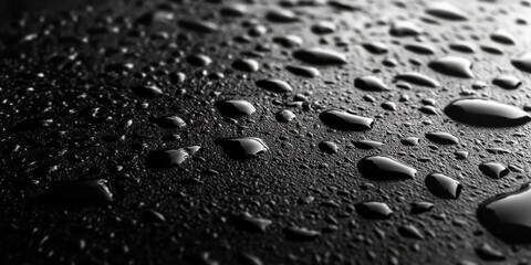 Canvas Print - Black and white raindrops create striking contrast, highlighting the intricate patterns and textures. This image of black and white raindrops showcases the beauty in contrast and detail.