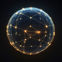Wall Mural - globe interconnected with glowing networks,circuit boards,global technology and digital networks,ear