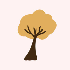 Wall Mural - a brown leaf tree unique design vector