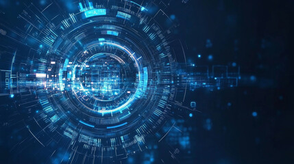 Wall Mural - abstract circle circuit board speed futuristic modern on blue background for entering topics and inf
