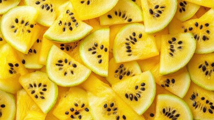 Wall Mural - Yellow Watermelon Slices Background