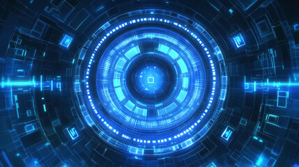 abstract digital circle internet connection online concept circle polygon connected binary background blue modern futuristic