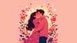 © draftseptember - Illustration of love expressed through romantic hugs, kisses, and emotional connection.