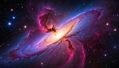 Wall Mural - stunning colliding galaxies, creating spectacular displays of cosmic light.