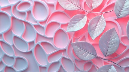 Poster - Rose leaves abstract background concept. Elegant abstract design featuring delicate leaves and soft color tones.