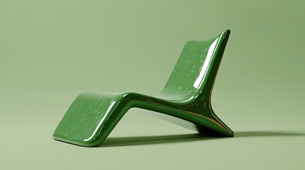 Sticker - Modern Green Lounge Chair on Minimalist Background for Stylish Decor