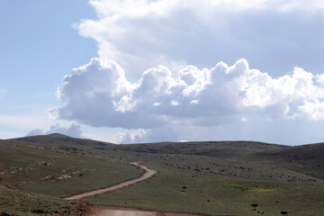 Poster - Mountain's road under the sky