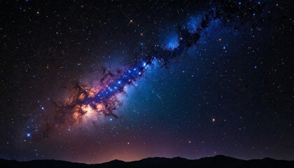 Wall Mural - A stunning view of the beautiful starry sky in outer space, filled with countless twinkling stars spread across the vast expanse.