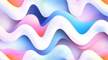 Wall Mural - Abstract Colorful Waves with Soft Gradient and Smooth Flowing Lines