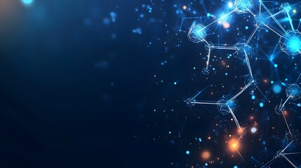 Abstract Futuristic Molecular Network