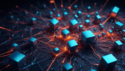 A computer generated image of a network of cubes