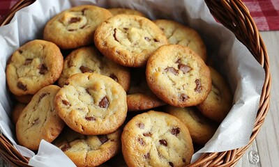 Wall Mural - Chocolate cookies in a paper bag