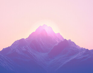 Canvas Print - Pink Sunset Mountains