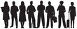 © Pro Silhouettes - silhouette of various professional. set of different occupation people group. various professions and specialists standing together