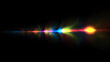 © suldev - Prism light reflections on black background. Blurred geometric shapes, soft gradients, ethereal visual overlay effect. Glowing colorful lights and bokeh lens flare, refraction of sunlight prism effect
