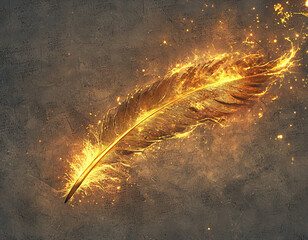 Wall Mural - Fiery Golden Feather