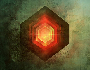 Wall Mural - Grunge Hexagon Abstract