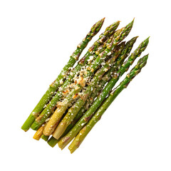 Fresh green asparagus isolated on transparent background