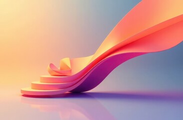 abstract colorful background with rounded geometric shapes and waves
