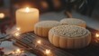 © IMAGINIAC - Elegant Mooncakes Illuminated By Candlelight And Lights