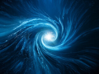 Aufkleber - A mesmerizing spiral of luminous blue energy, swirling into a radiant white core.  The intense light suggests a powerful, otherworldly energy source.
