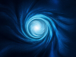 Leinwandbilder - A swirling vortex of deep blue, radiating light from its center, evokes a sense of mystery and cosmic wonder.  The texture is luminous and ethereal.