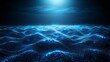 © 海翰 章 - Abstract Digital Wave Background with Blue Glowing Particles and Data Flow for Technology, AI, and Network Visualization Concepts