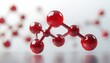 © sj - red molecule structure 3d render icon isolated on transparent background cutout