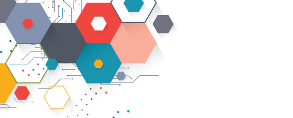 Aufkleber - Geometric hexagon abstract background with simple polygonal elements