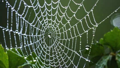 spider web with dew drops