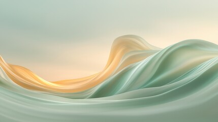 Wall Mural - A wave of green and yellow colors is flowing across the sky