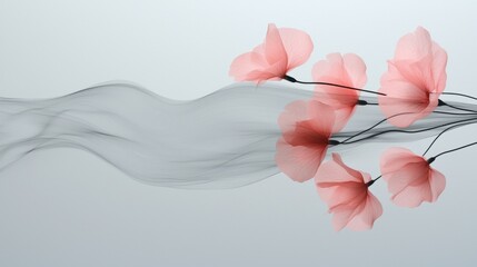 Poster - A pink flower with a white background