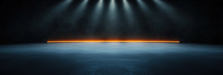 Wall Mural - a dark room with a bright light shining down on it