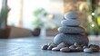 © HISTOCK - Stack of grey and white balancing stones creates tranquil atmosphere