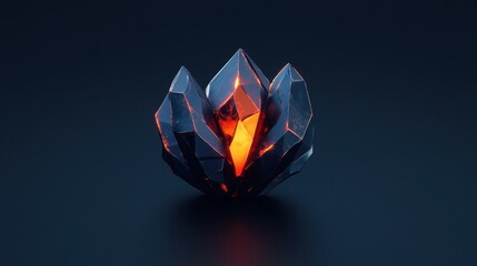 Wall Mural - glowing crystal cluster.