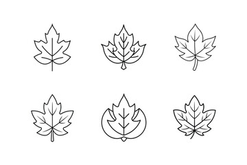 autumn icon line art vector illustration