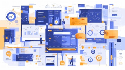 Abstract User Interface Development Vector Illustration